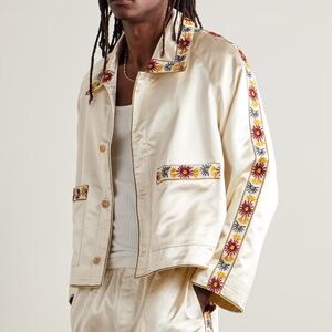 Bode Cream Embroidered Men's Lightweight Jacket